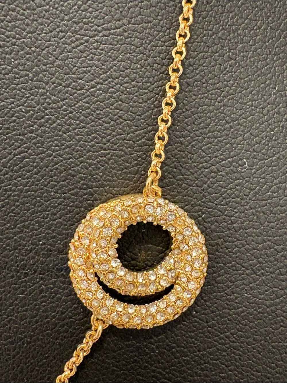 Tory Burch Pave Ring Logo Necklace